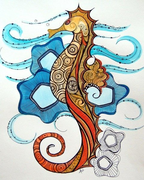 Стилизованные морские коньки