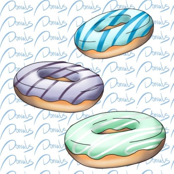 Пончик скетч маркерами