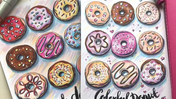 Пончик маркерами