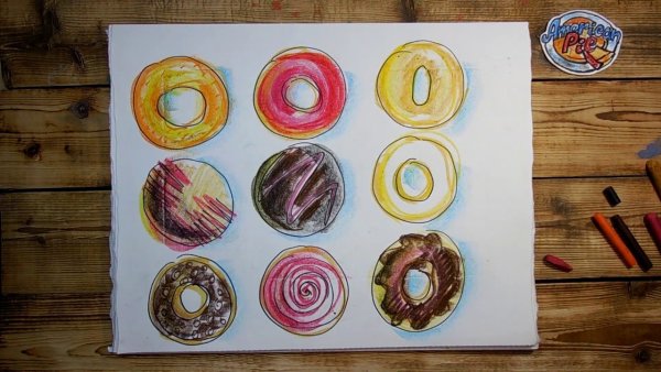 Скетчинг пончик пошагово