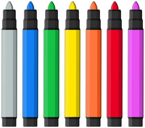 Фломастеры в ряд