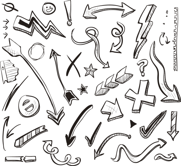 Стрелка рисованная от руки