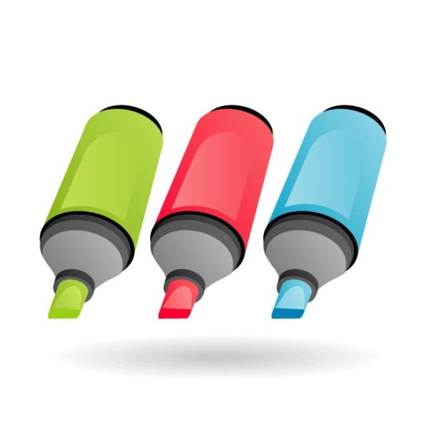 Фломастеры на прозрачном фоне