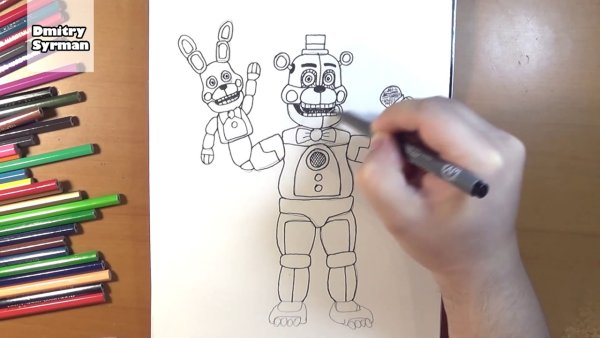 Рисование маркерами Фредди