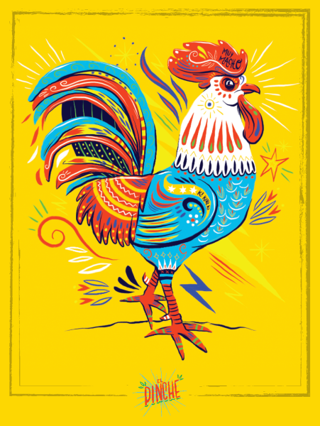 Стилизованные петухи