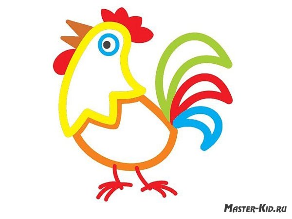 Петух пастелью