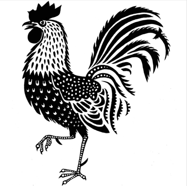 Витраж на стекле птицы