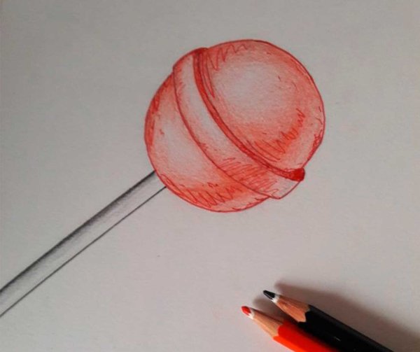 Чупа Чупс карандашом