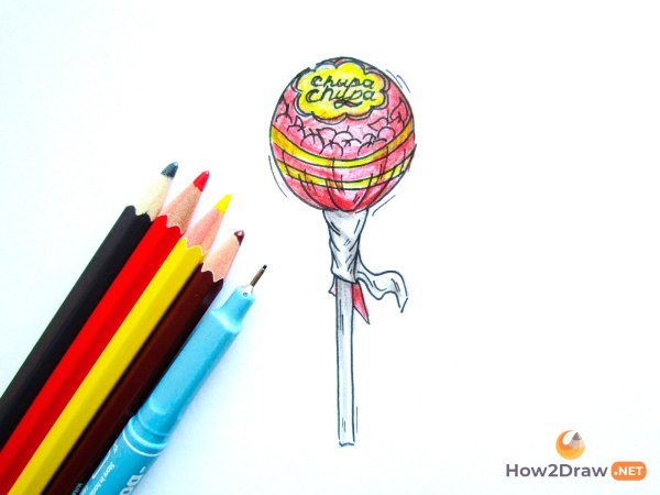 Чупа Чупс рисунок маркерами