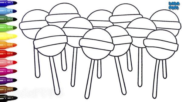 Картинка Чупа Чупс раскраска