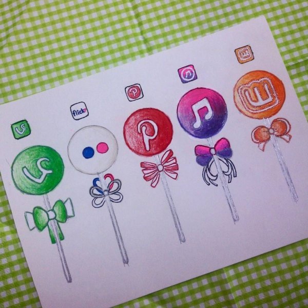 Чупа Чупс рисунок легкий