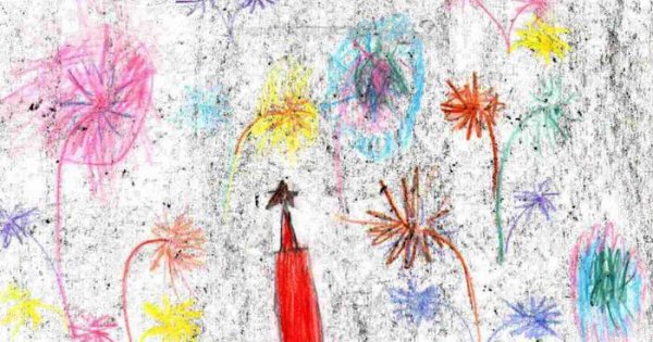 Рисование салюта карандашом