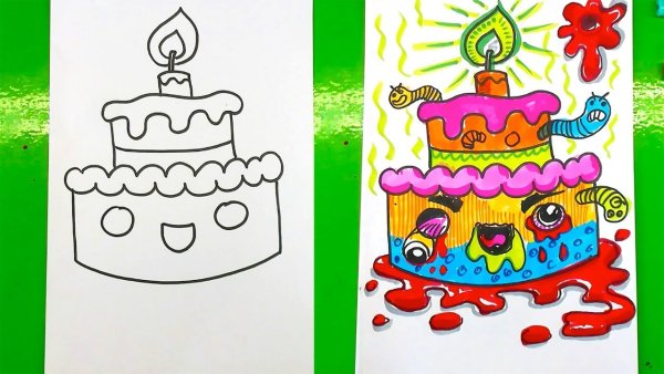 Открытка папе на день рождения маркерами