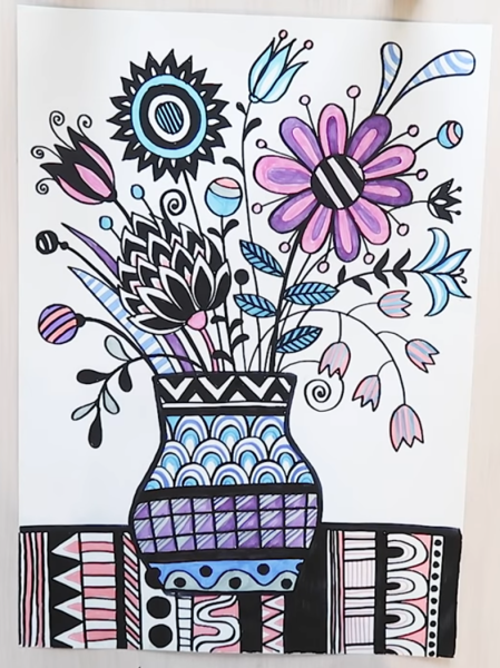 Декоративный натюрморт Графика