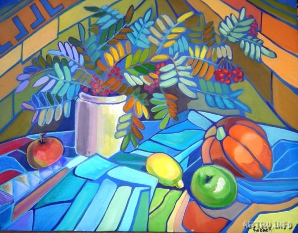 Декоративный натюрморт фломастерами