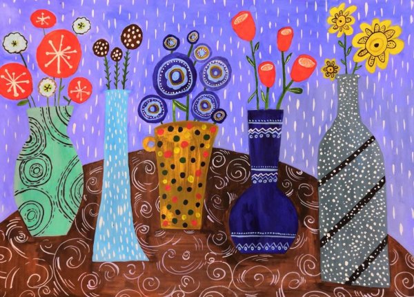 Зентангл натюрморт декоративный натюрморт