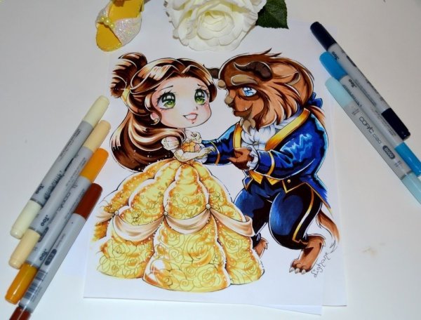 Персонажи Дисней маркерами