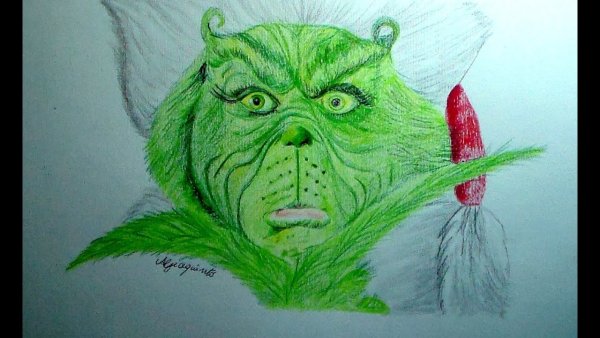 Рисунки фломастерами Гринч