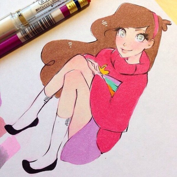 Рисунок Мейбл маркерами легкий