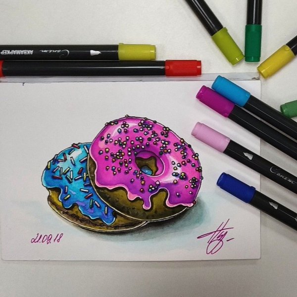 Рисунки аквамаркерами