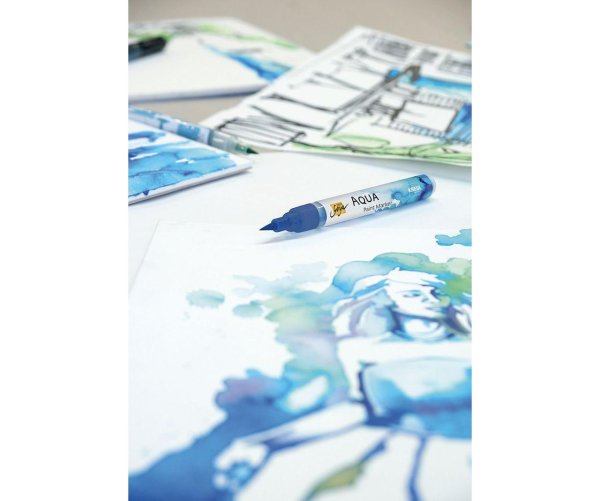 Аквамаркеры городской пейзаж