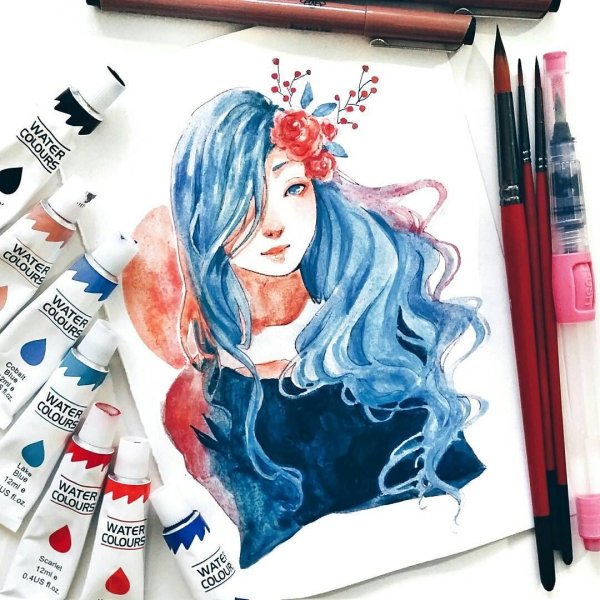 Рисунки акварельными фломастерами