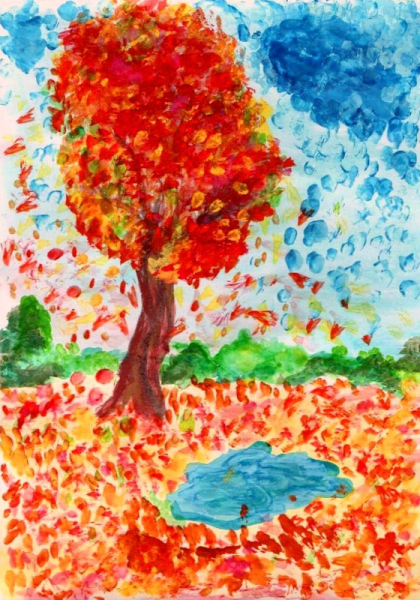 Рисуем осень фломастерами