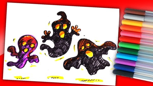 Рисунки на Хэллоуин фломастерами