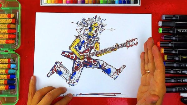 Рыба кит фломастерами