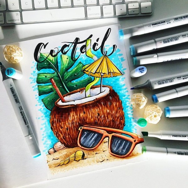 Рисование маркерами для скетчинга