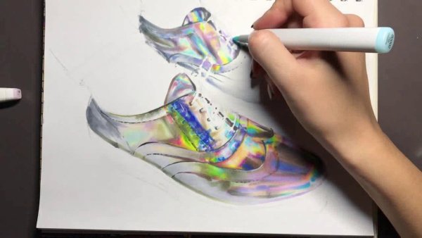 Туфли скетч маркерами
