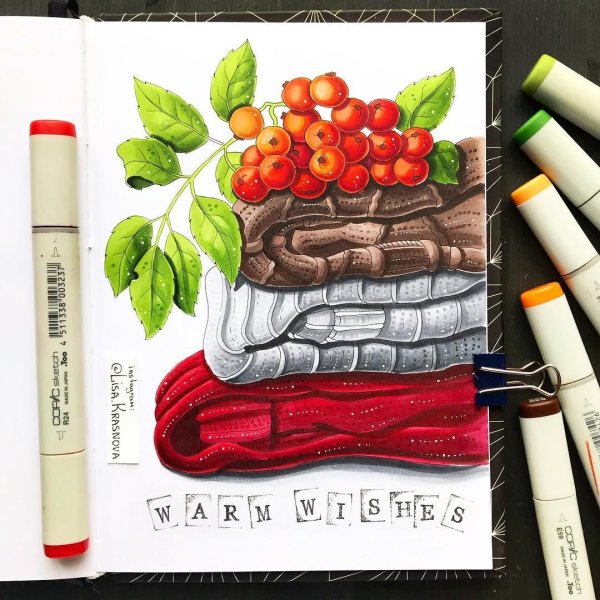 Скетчи маркерами Лиза Краснова