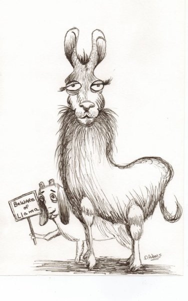 Лама рисунок фломастерами