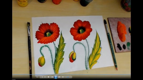 Маки рисунок маркерами