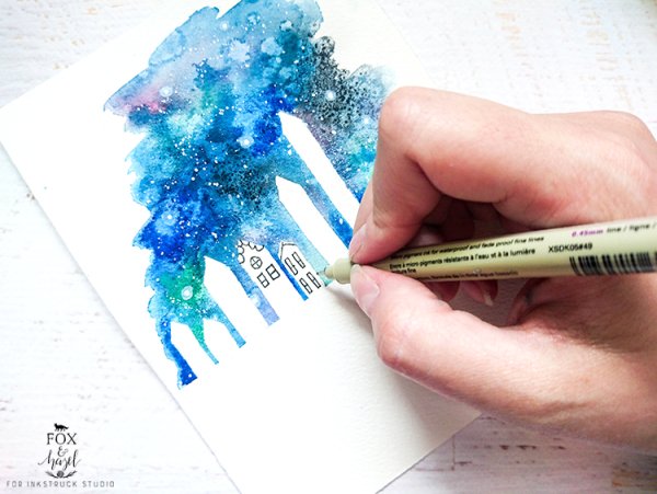 Рисование фломастерами космос