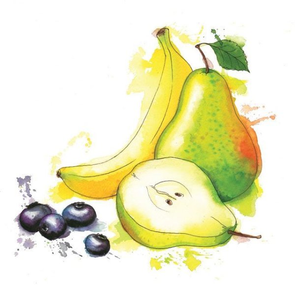 Скетчинг фрукты