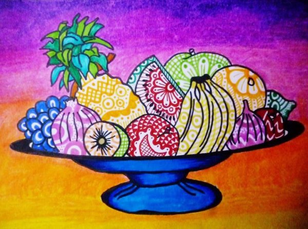 Фрукты и овощи фломастерами