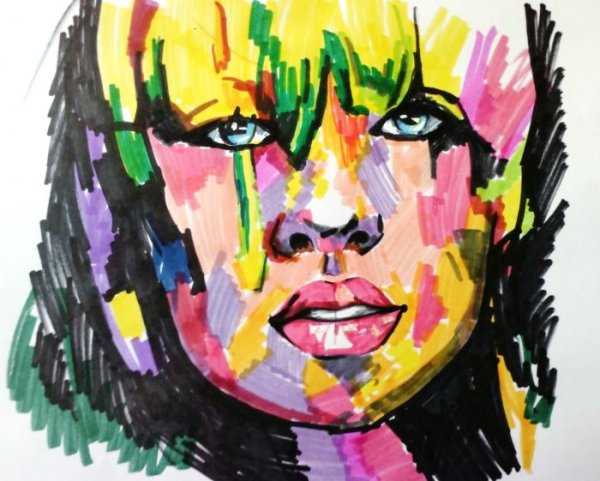 Рисование портрета фломастерами