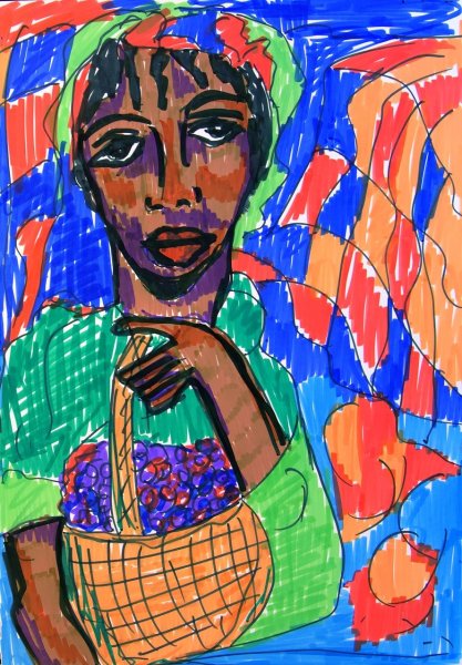 Портрет фломастерами