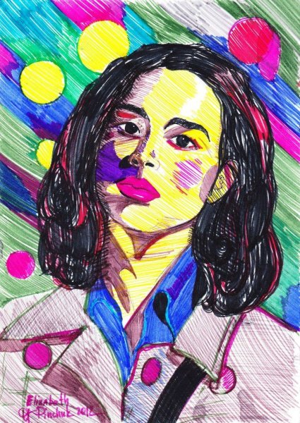 Портрет фломастерами