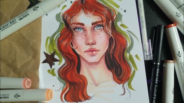 Рисунки в скетчбуке портреты легкие