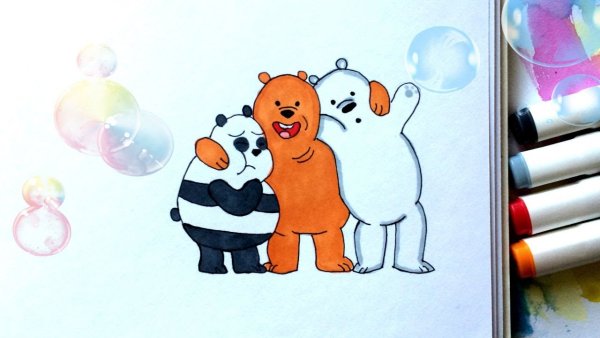 Рисунки маркерами мишка