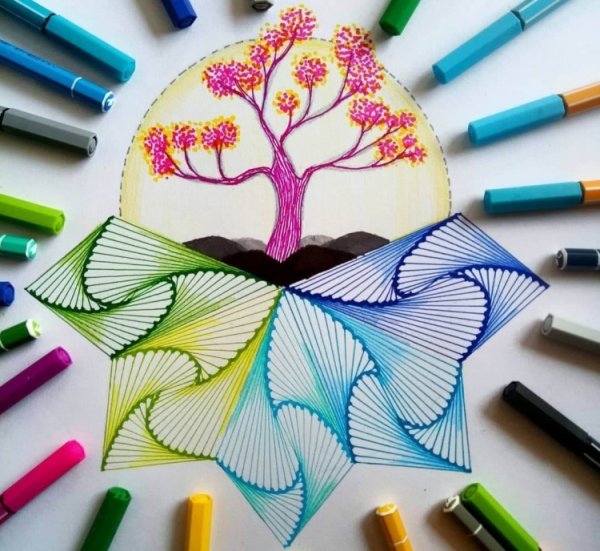 Картины фломастерами