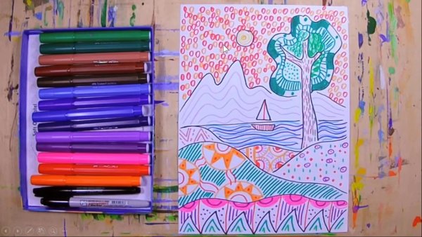 Рисование фломастерами для детей