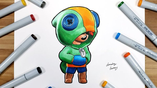 Леон из Brawl Stars маркером