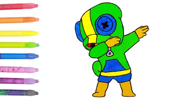 Нарисовать Леона из Brawl Stars