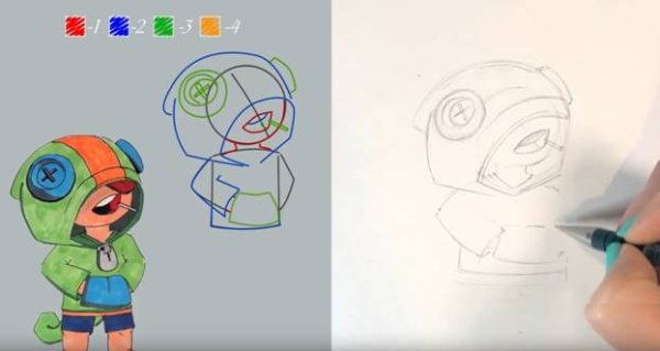 Леон карандашом из БРАВЛ старс