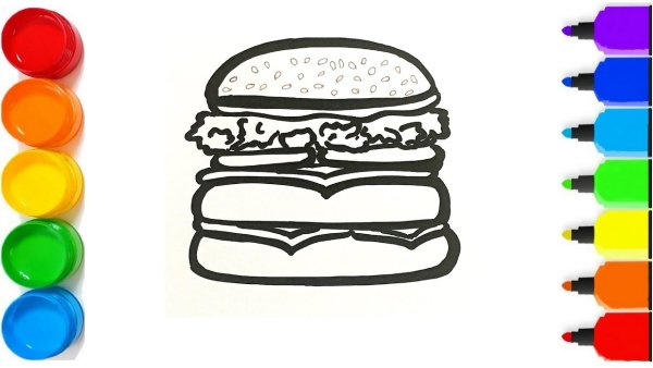 Рисунки яды с глазками бургер фломастерами лёгкие красивые