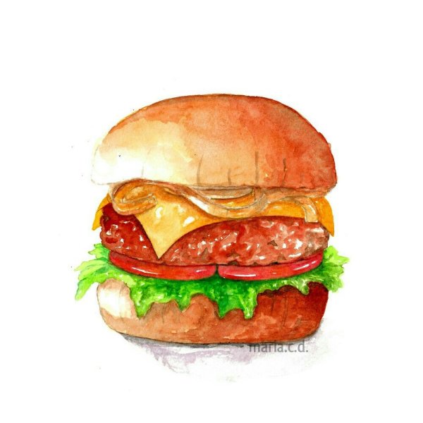 Бургер акварелью