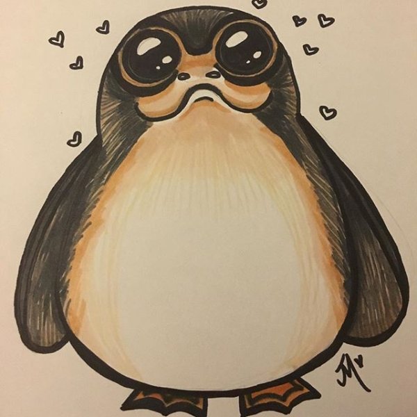 Пингвин маркерами